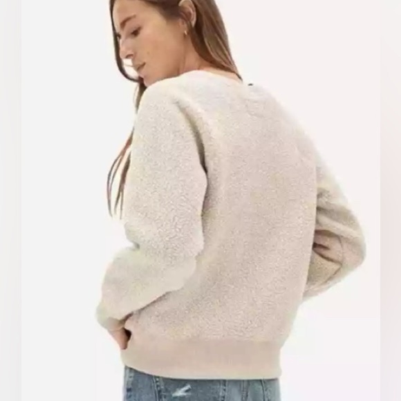 Everlane The Renew Raglan Sherpa Fleece Sweatshirt- Women’s Medium - Picture 3 of 7